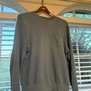 J.Crew Knit Goods Men's Blue Crewneck Sweatshirt Pocket XL